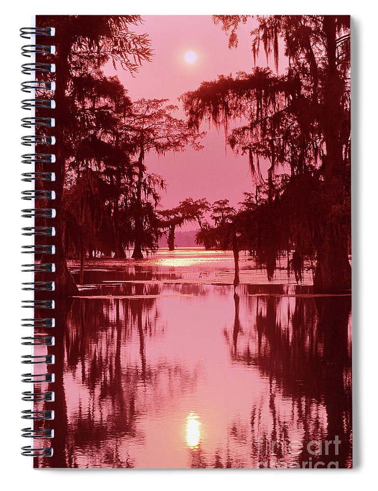 North America Spiral Notebook featuring the photograph Sunset on the Bayou Atchafalaya Basin Louisiana by Dave Welling