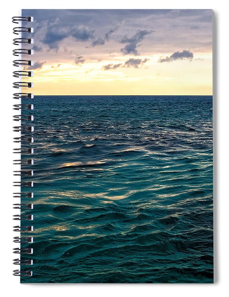 Caribbean Spiral Notebook featuring the photograph Sunset on the Caribbean by Lars Lentz
