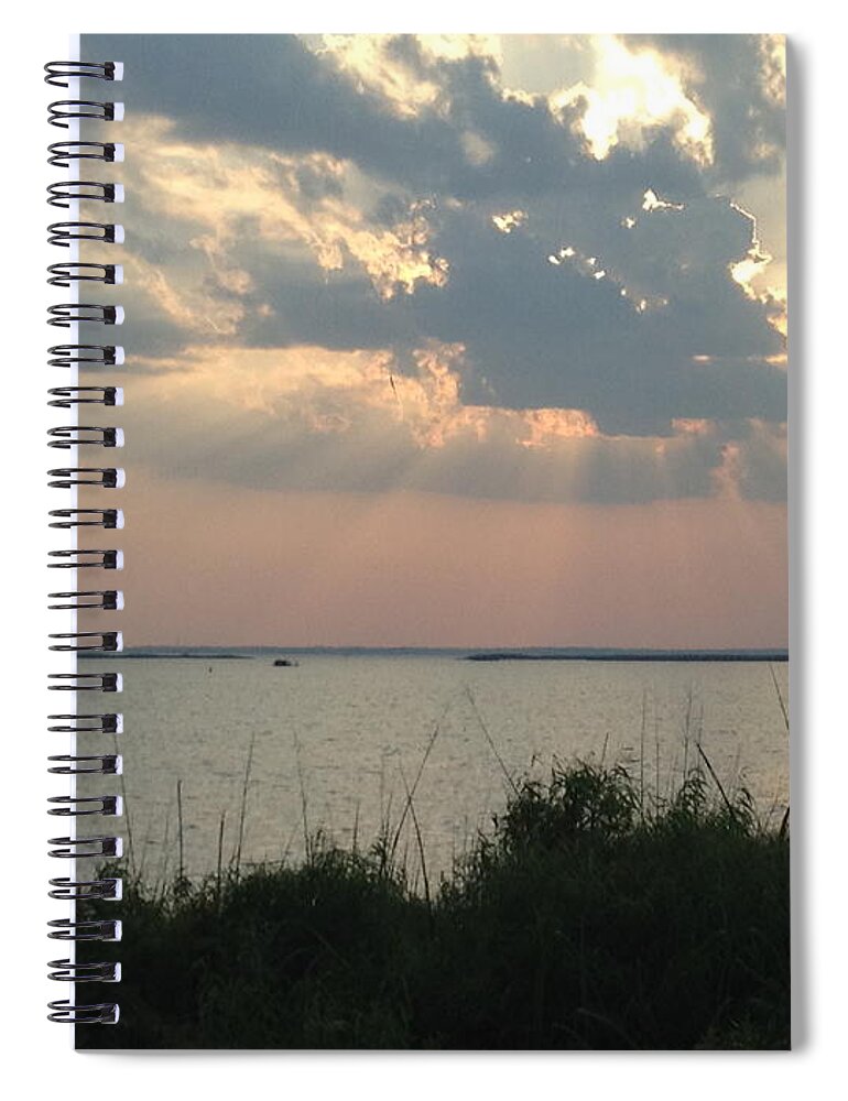 Landscape Spiral Notebook featuring the photograph Sunset on the Outer Banks by Glenda Zuckerman