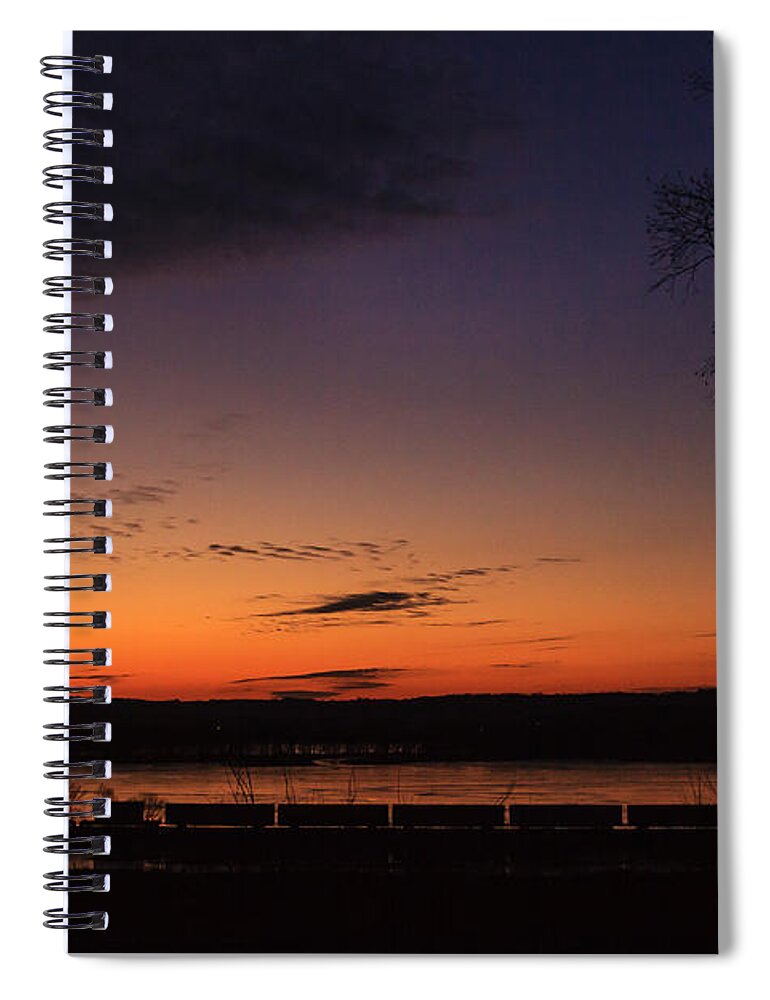 Galena Spiral Notebook featuring the photograph Sunset on the River by Joni Eskridge