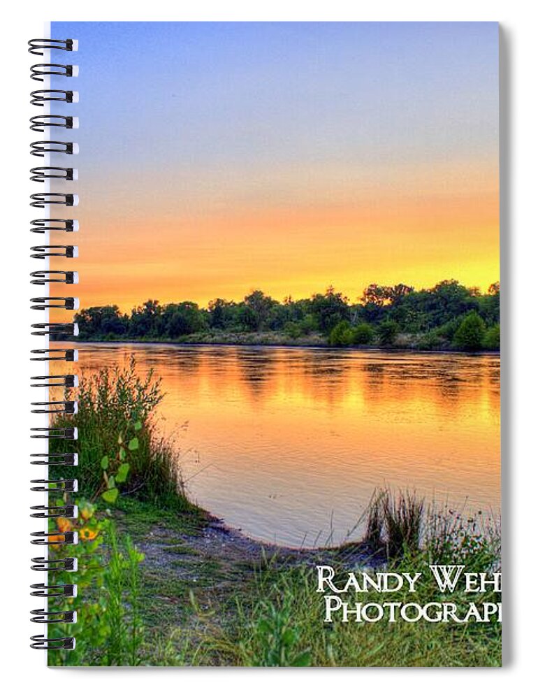 American River Spiral Notebook featuring the photograph Sunset on the River by Randy Wehner