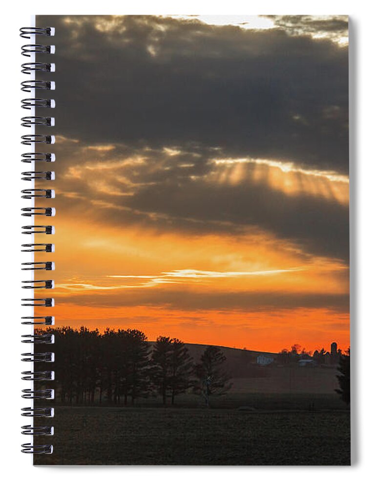 Farm Spiral Notebook featuring the photograph Sunset on the Road to Galena by Joni Eskridge
