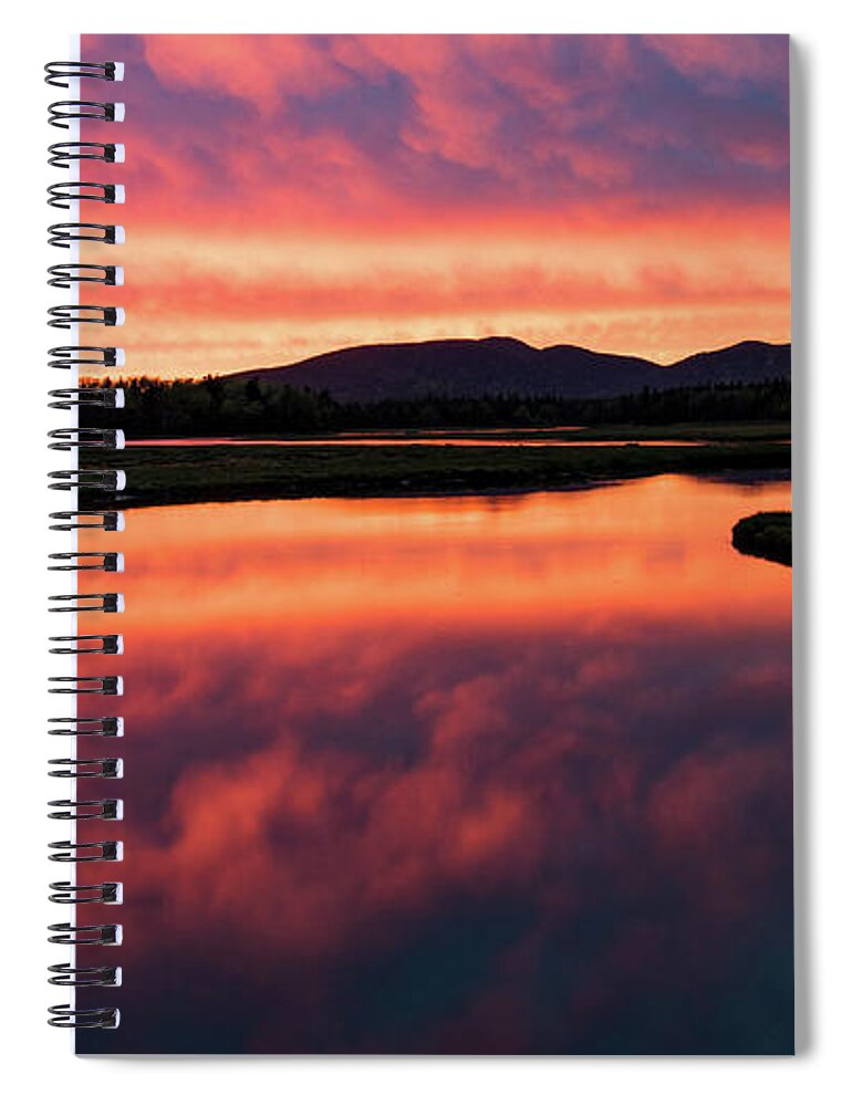 Sunset Spiral Notebook featuring the photograph Sunset over Acadia National Park by Holly Ross