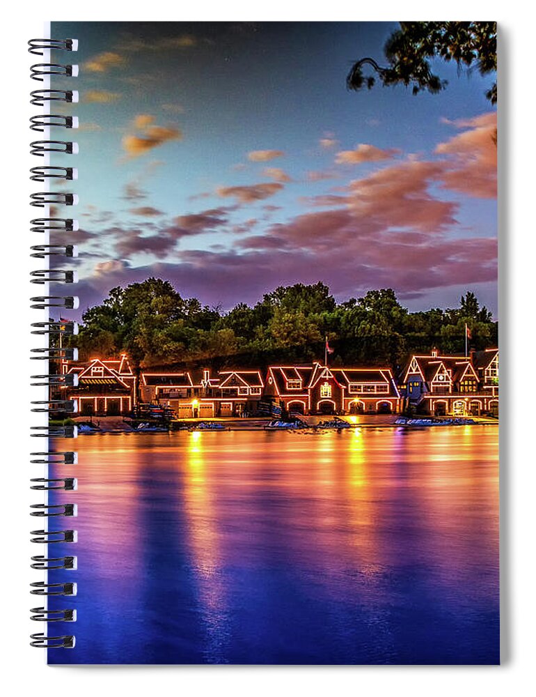 Boathouse Row Spiral Notebook featuring the photograph Sunset Over Boathouse Row by Nick Zelinsky Jr