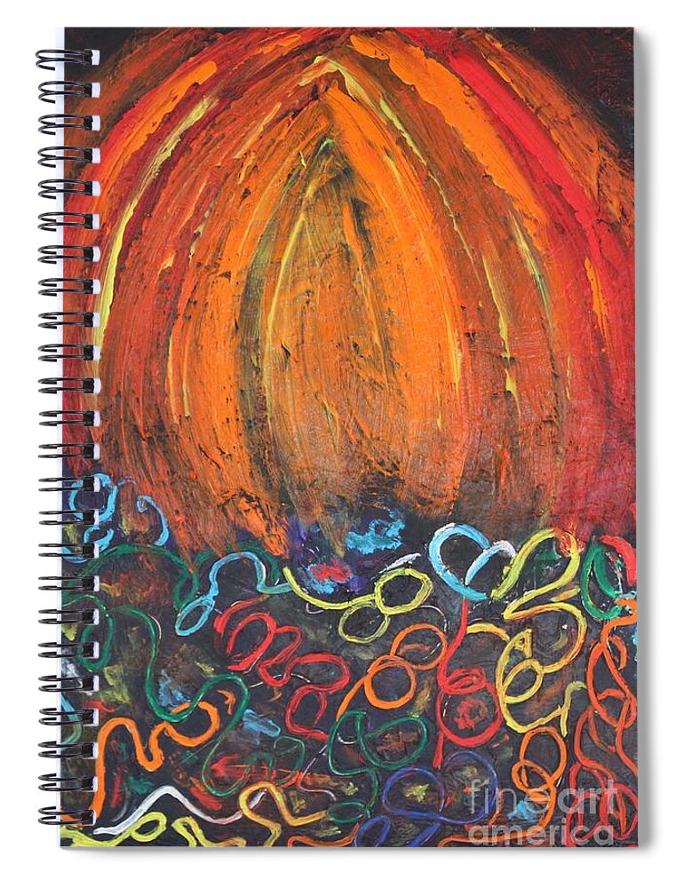 Sunset Spiral Notebook featuring the painting Sunset over Key West by Sarahleah Hankes