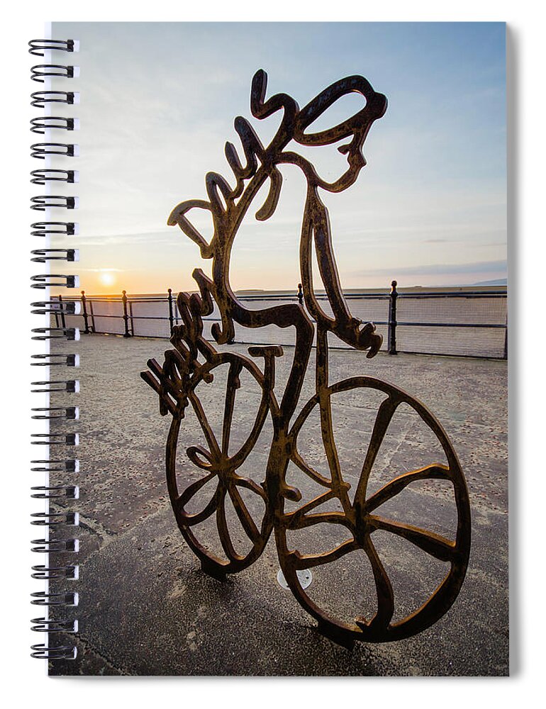 Statue Spiral Notebook featuring the photograph Sunset Rider by Spikey Mouse Photography