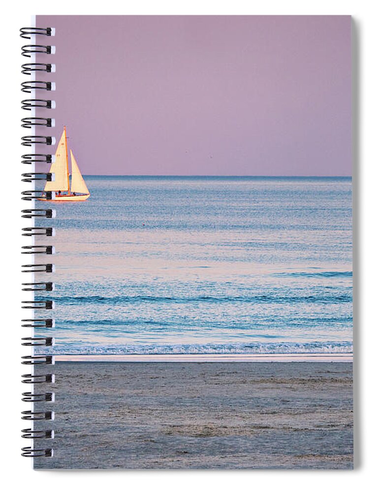 Sail Spiral Notebook featuring the photograph Sunset Sail - Ogunquit -Maine by Steven Ralser