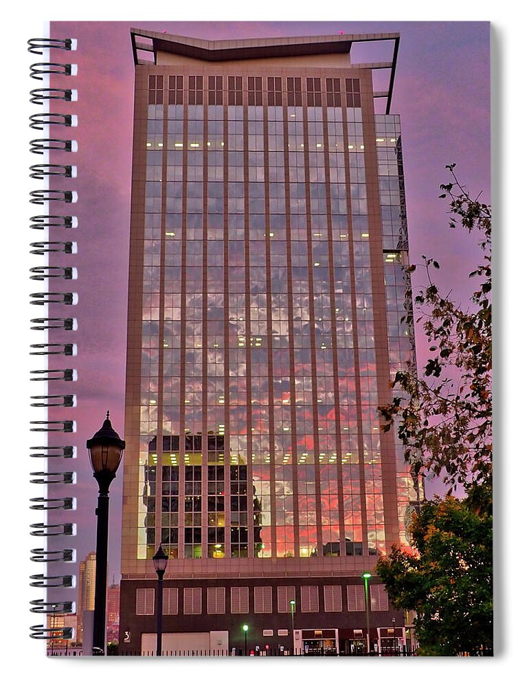 Jersey City Spiral Notebook featuring the photograph Sunset Skyscraper by Farol Tomson