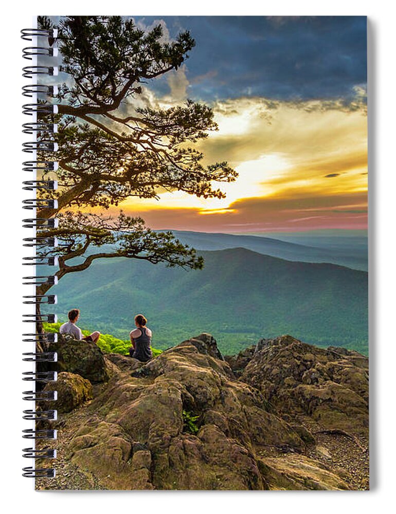 Sunset Spiral Notebook featuring the photograph Sunset View at Ravens Roost by Karen Jorstad