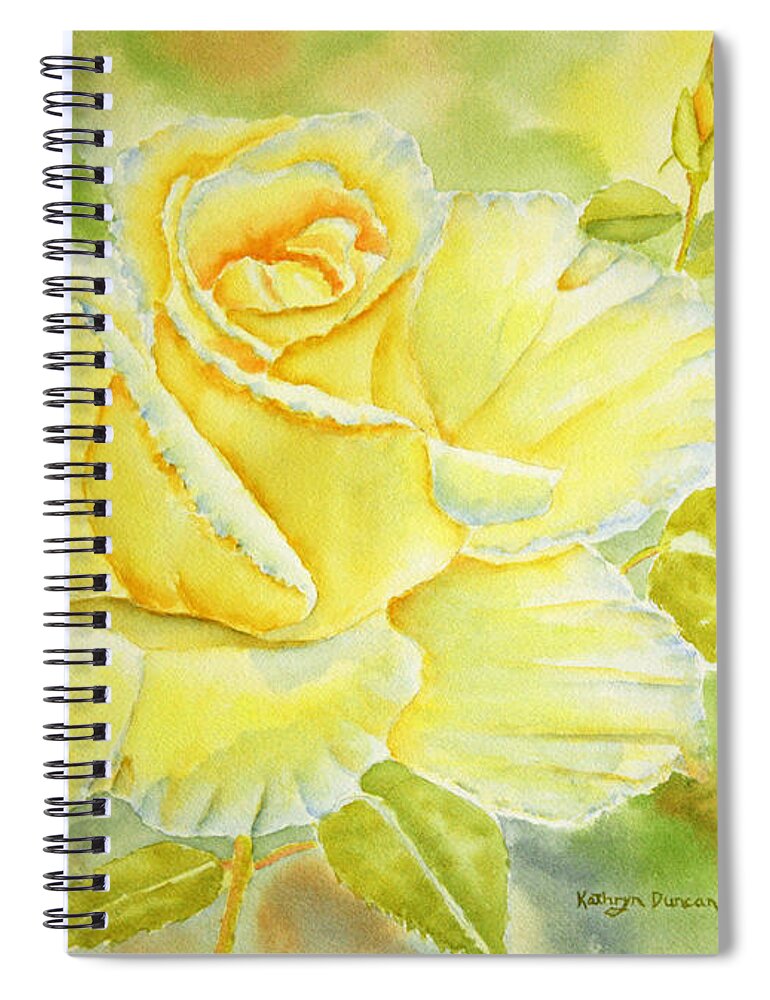 Rose Spiral Notebook featuring the painting Sunshine Rose by Kathryn Duncan