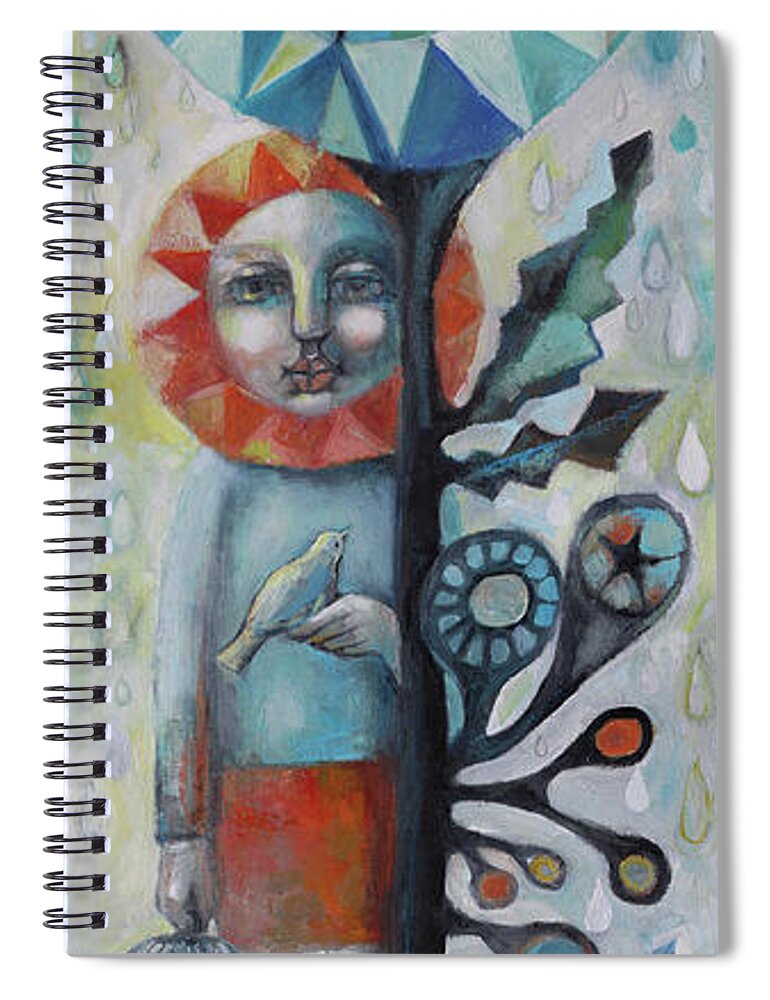 Sun Spiral Notebook featuring the painting SunShine Shelter by Manami Lingerfelt
