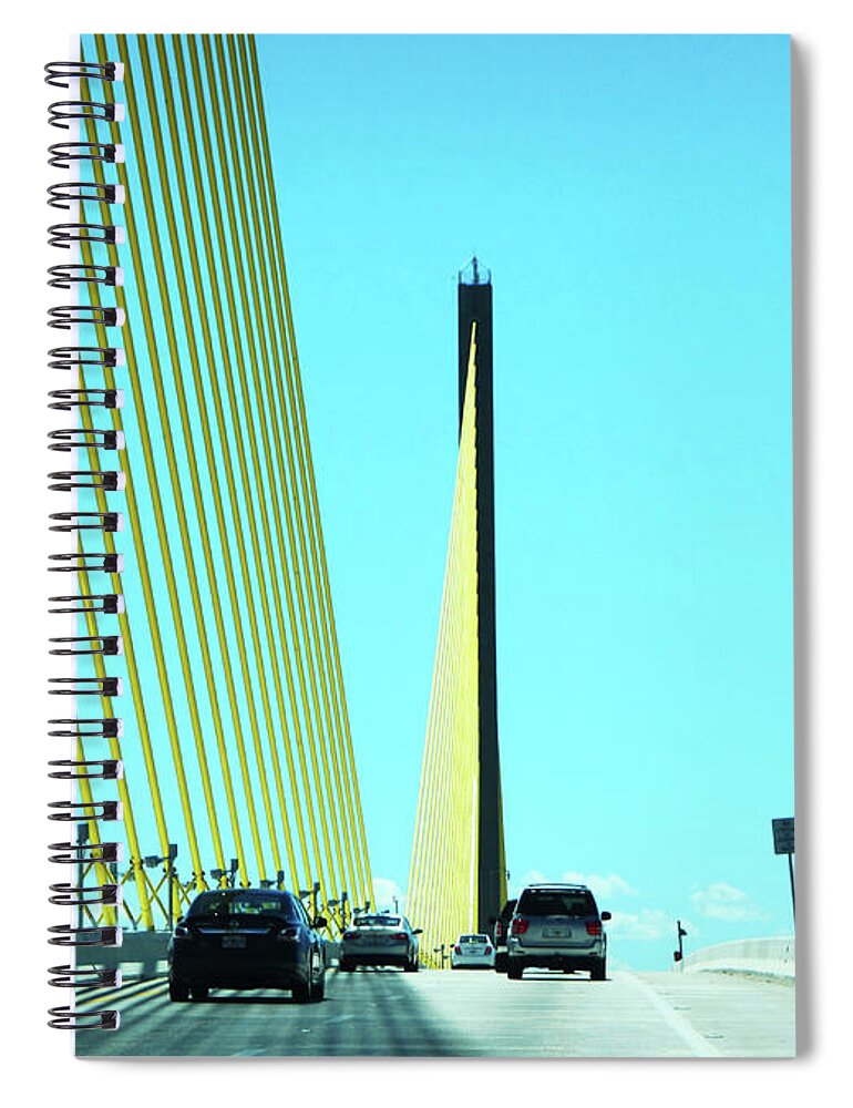 Sunshine Spiral Notebook featuring the photograph Sunshine Skyway Bridge Tampa Bay by Marilyn Hunt