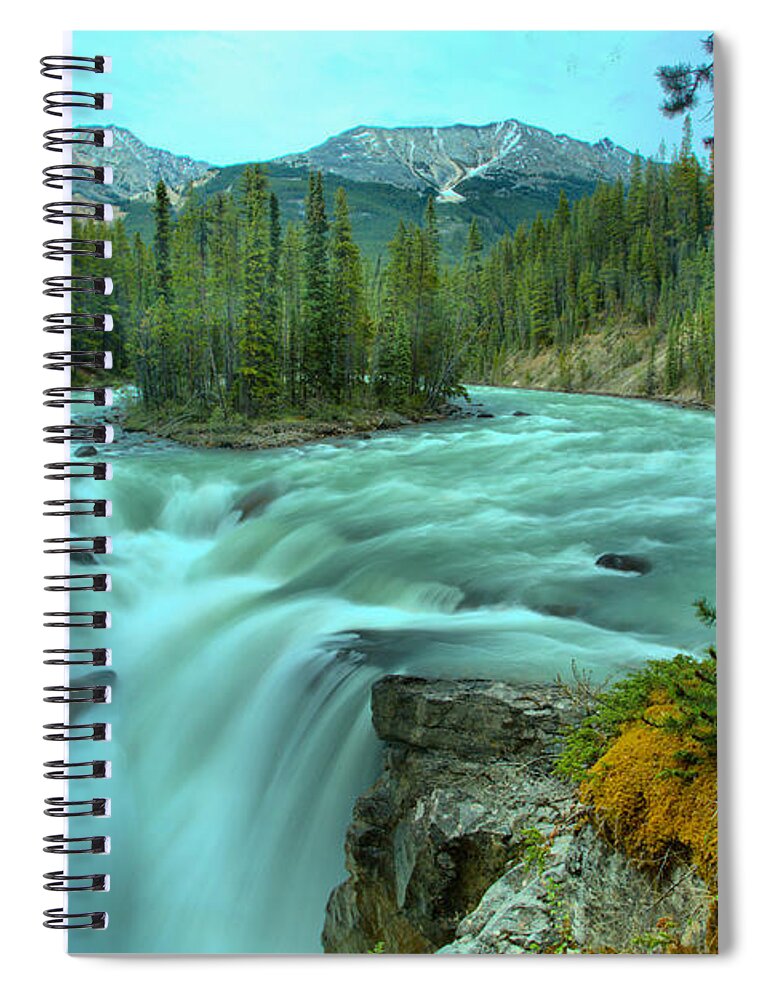 Sunwapta Spiral Notebook featuring the photograph Sunwapta Falls Spring Flow by Adam Jewell
