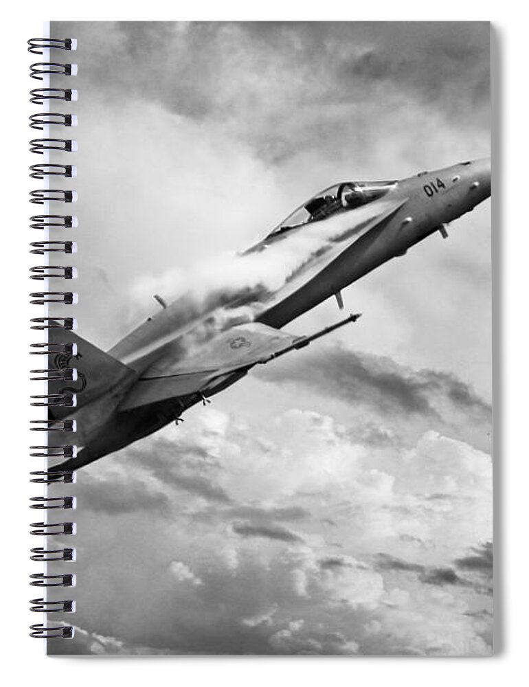 F18 Spiral Notebook featuring the digital art Super Hornet by Airpower Art