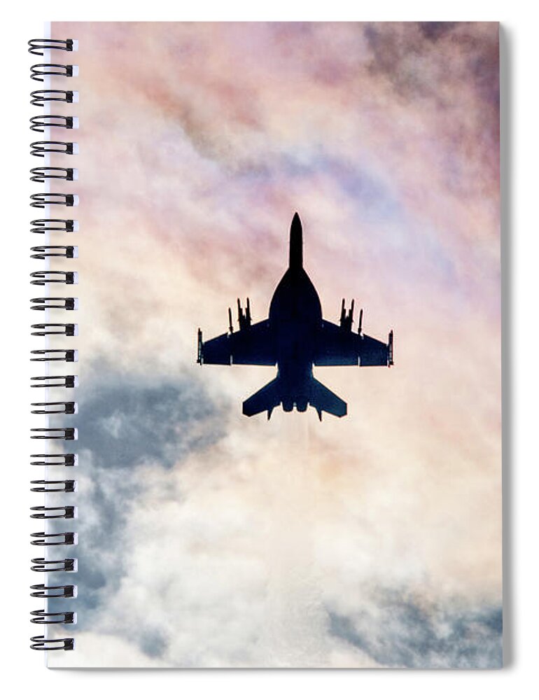 Boeing F18 Spiral Notebook featuring the digital art Super Hornet Silhouette by Airpower Art