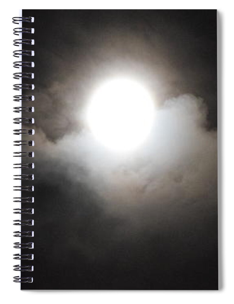 Moon Spiral Notebook featuring the digital art Super Moon 1 by Barrie Stark