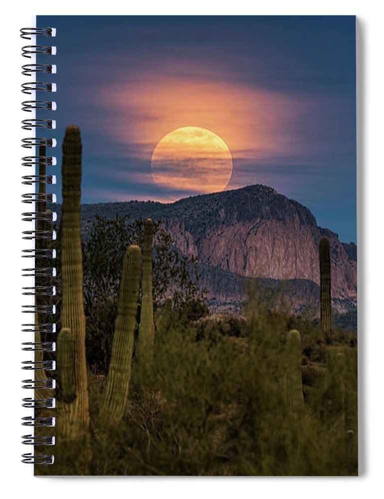 Super Moon 2018 Spiral Notebook featuring the photograph Super Moon 2018 - Wolf Moon by Saija Lehtonen