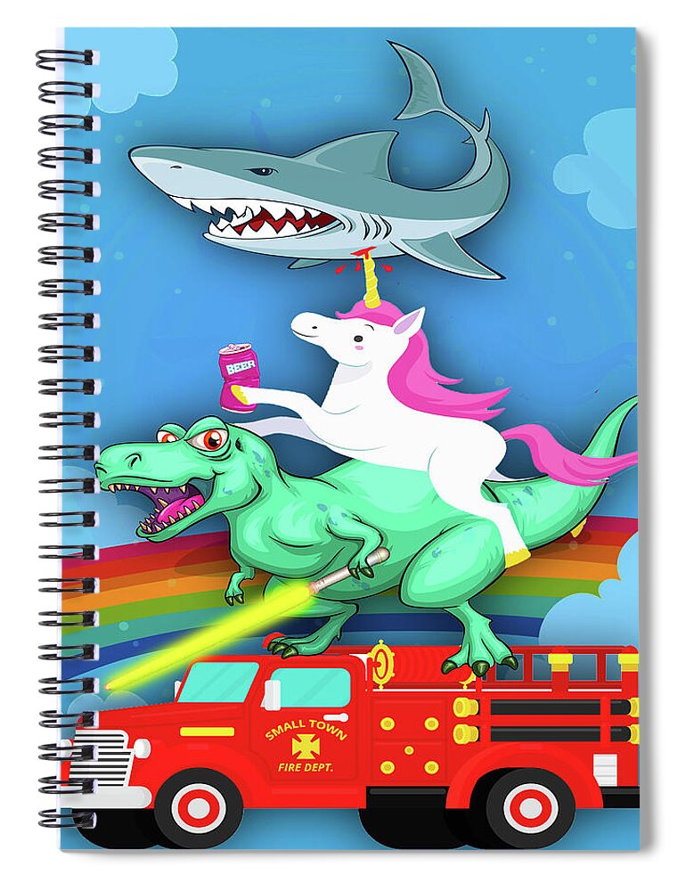 Unicorn Spiral Notebook featuring the painting Super Terrific Freakin Awesome by Tony Rubino