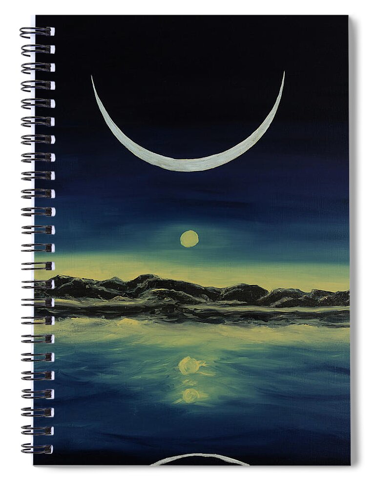 Sky Spiral Notebook featuring the painting Supernatural Eclipse by Jennifer Walsh