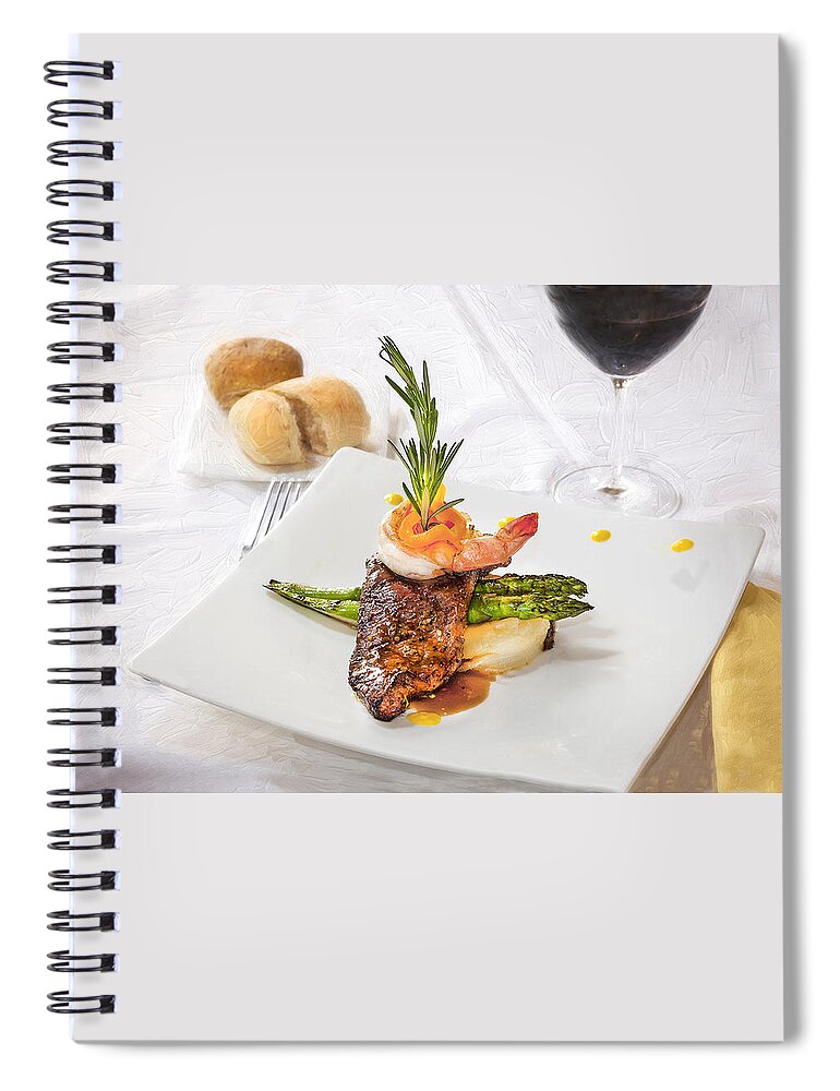 Surf And Turf Spiral Notebook featuring the photograph Surf and Turf by Rich Franco