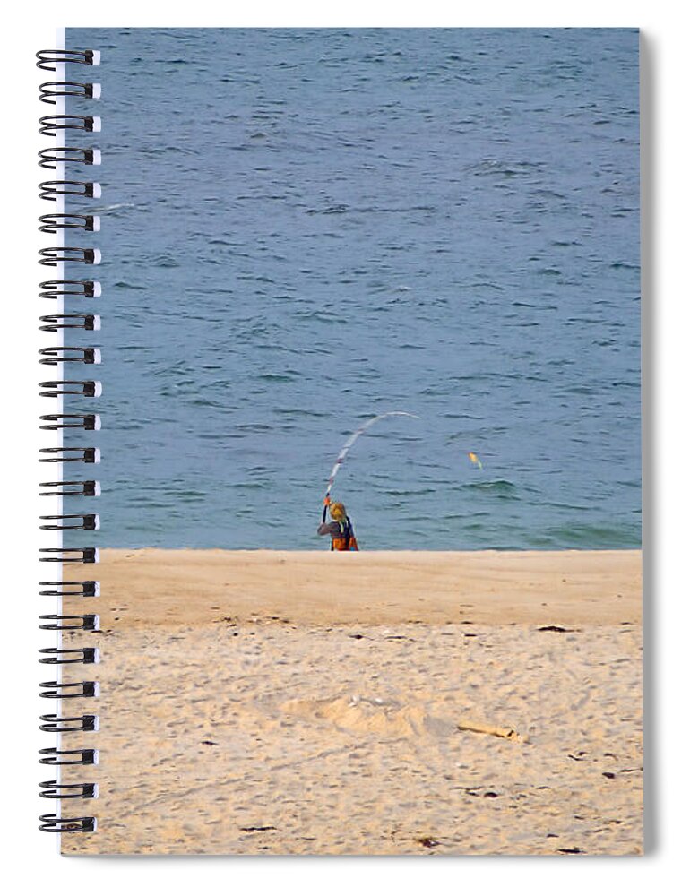 Surf Caster Spiral Notebook featuring the photograph Surf Caster by Newwwman