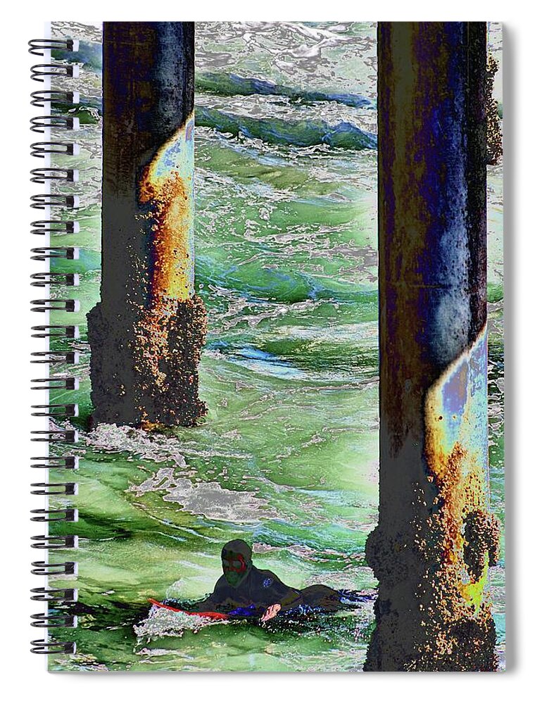 Surfer Spiral Notebook featuring the photograph Surfer 1 by Carol Tsiatsios
