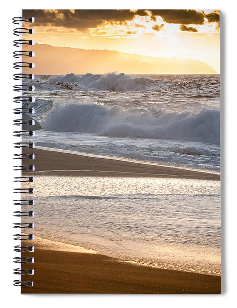 North Shore Spiral Notebook featuring the photograph Surfer on Beach by Patti Schulze