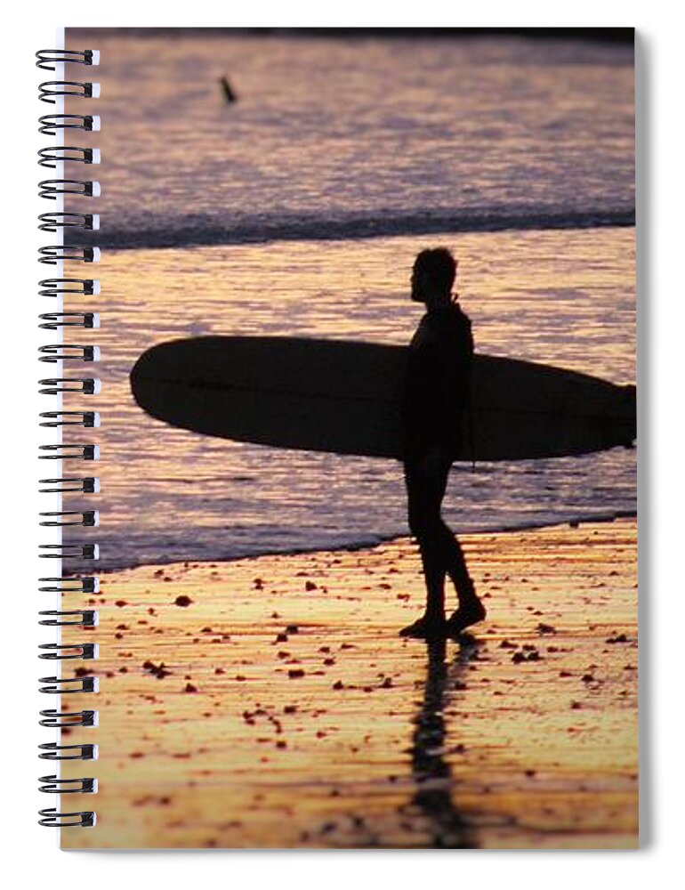 Surfer Spiral Notebook featuring the photograph Surfer's Sunset by FD Graham