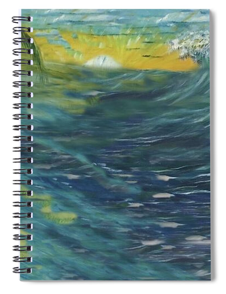 Palm Trees Spiral Notebook featuring the painting Surf's Up by Michael Silbaugh