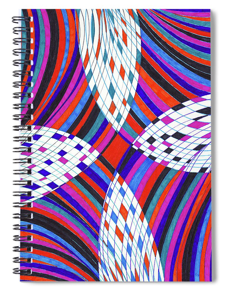 Abstract Spiral Notebook featuring the drawing Surprise by Lara Morrison