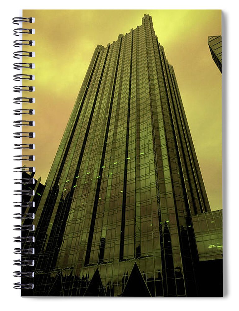 Architectural Spiral Notebook featuring the photograph Surreal View of PPG Plaza Pittsburgh by Amy Cicconi