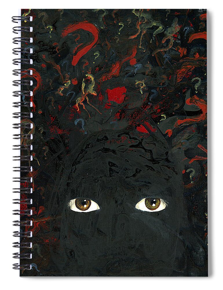 Surrounded Spiral Notebook featuring the painting Surrounded By ? by Matthew Mezo