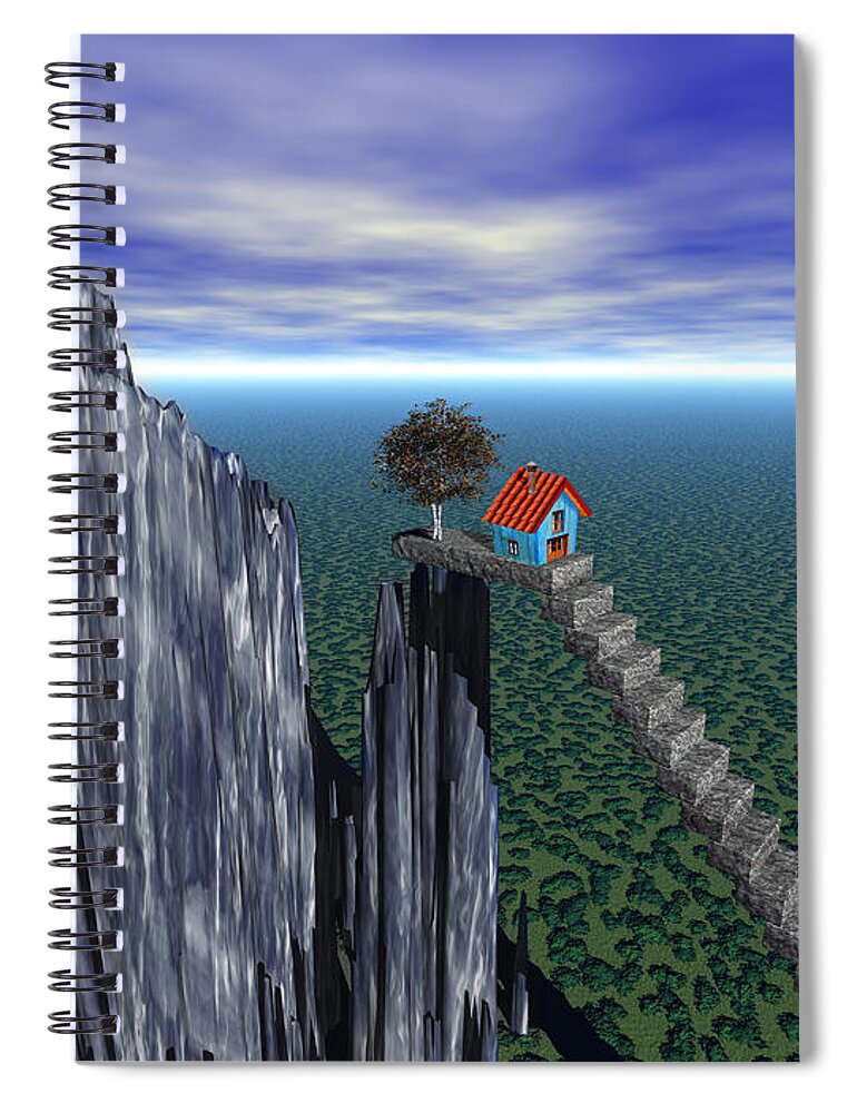Home Spiral Notebook featuring the digital art Survivor by Dario ASSISI