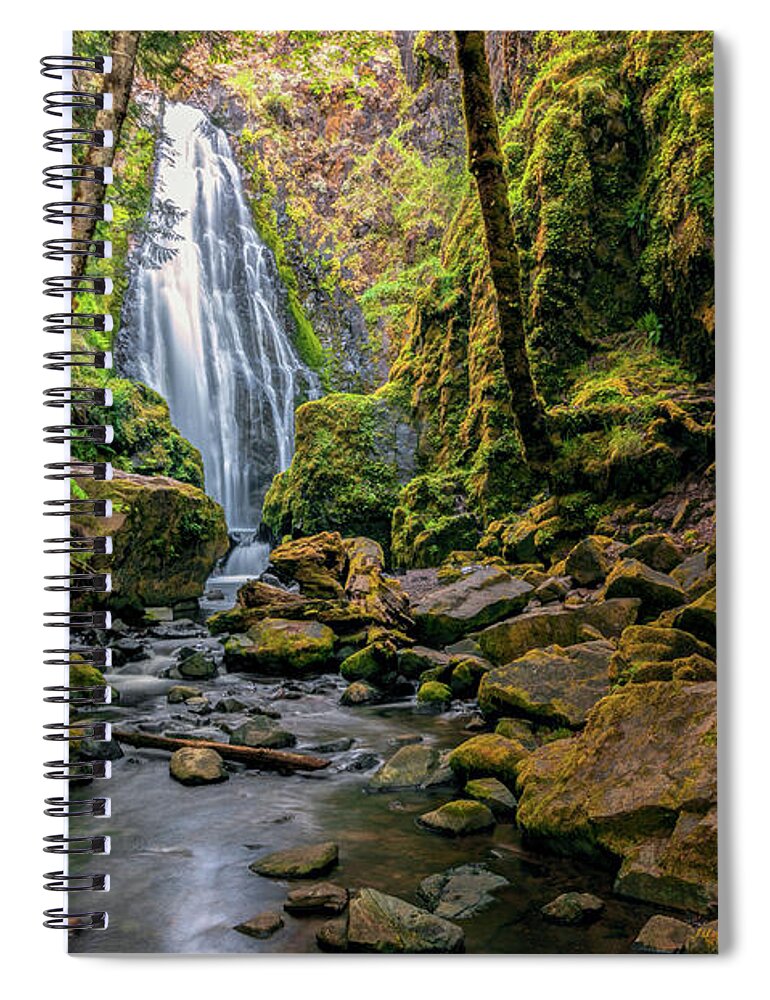 Adventure Spiral Notebook featuring the photograph Susan Creek Falls by Maria Coulson