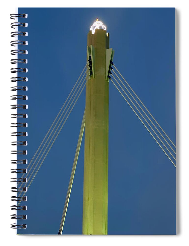Texas Spiral Notebook featuring the photograph Suspension Pole by Erich Grant