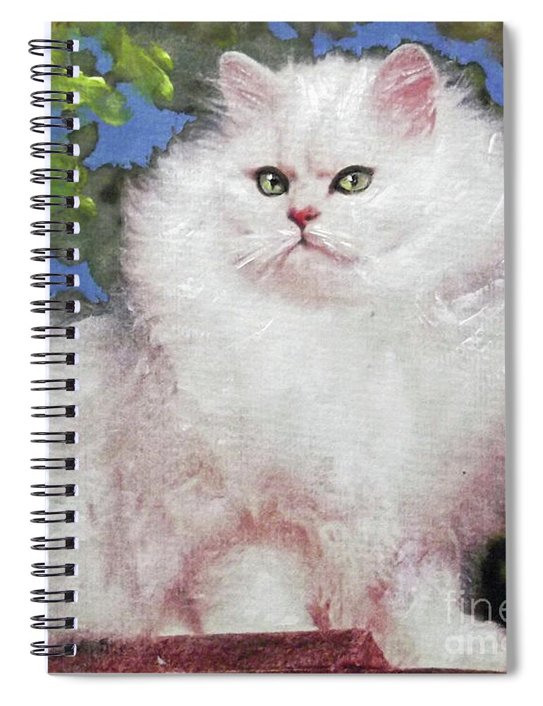 Cat Spiral Notebook featuring the painting Suspicious Princess by Richard James Digance