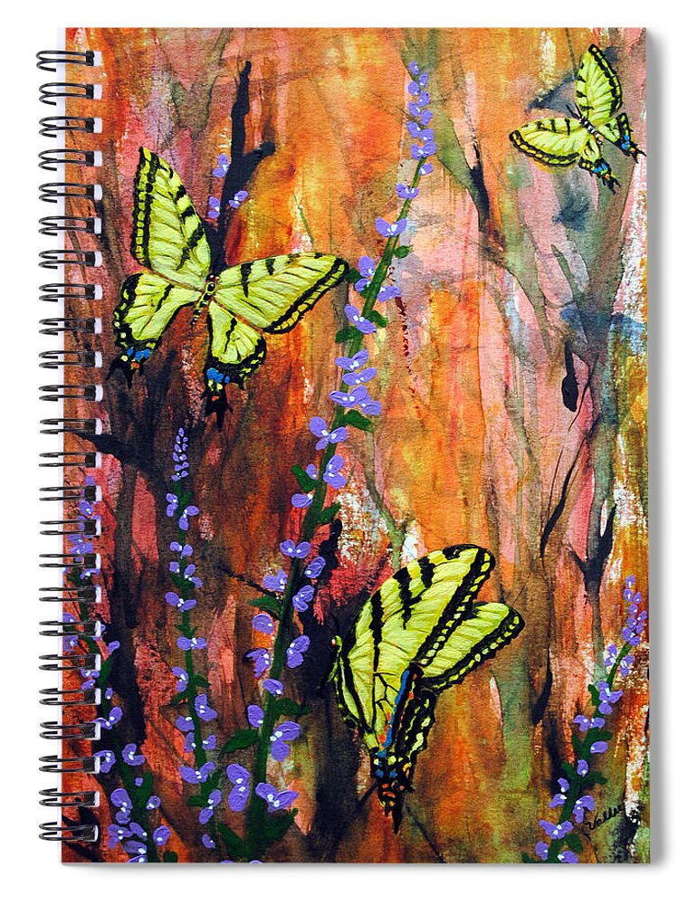 Butterflies Spiral Notebook featuring the painting Swallowtail Butterflies by Vallee Johnson