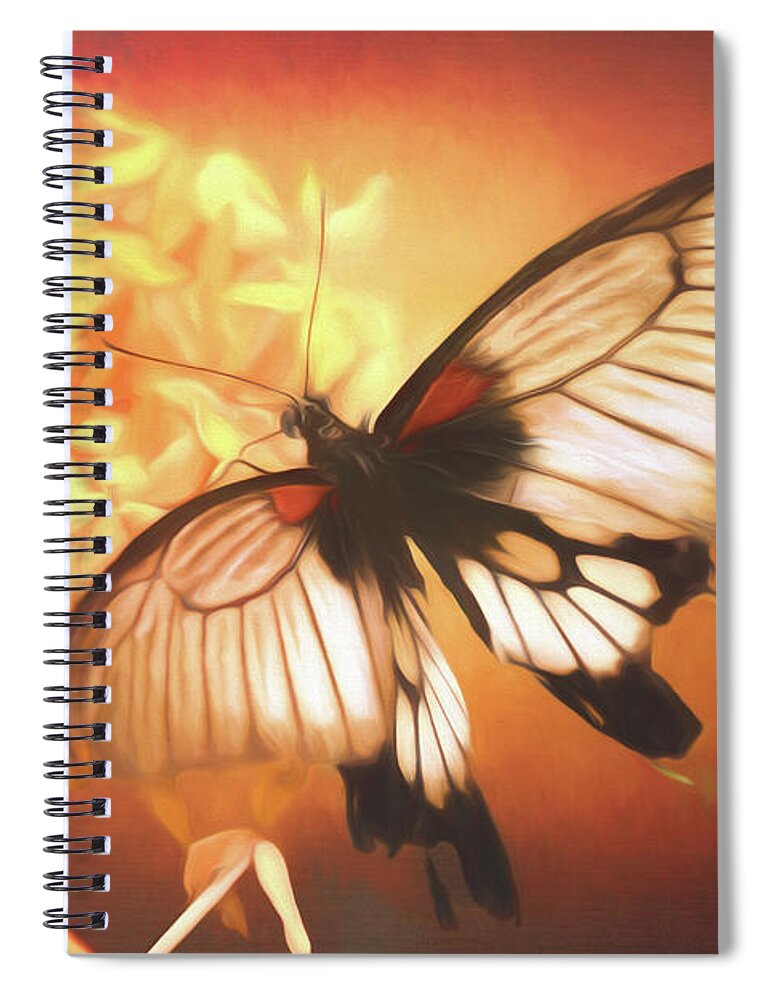 Butterfly Spiral Notebook featuring the photograph Swallowtail Butterfly by Susan Rissi Tregoning
