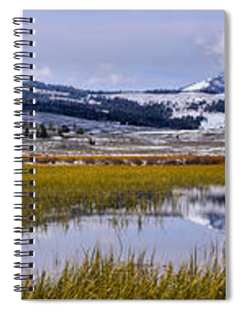 Swan Lake Spiral Notebook featuring the photograph Swan Alke Flats Wide Panorama by Adam Jewell