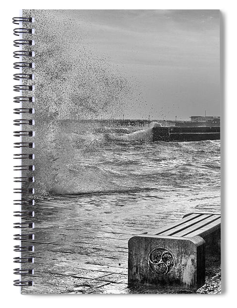 Rough Seas Spiral Notebook featuring the photograph Swanage Storm by Linsey Williams