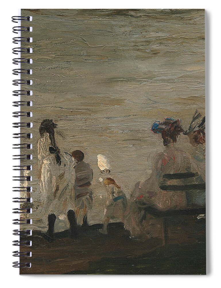George Bellows Spiral Notebook featuring the painting Swans in Central Park by George Bellows