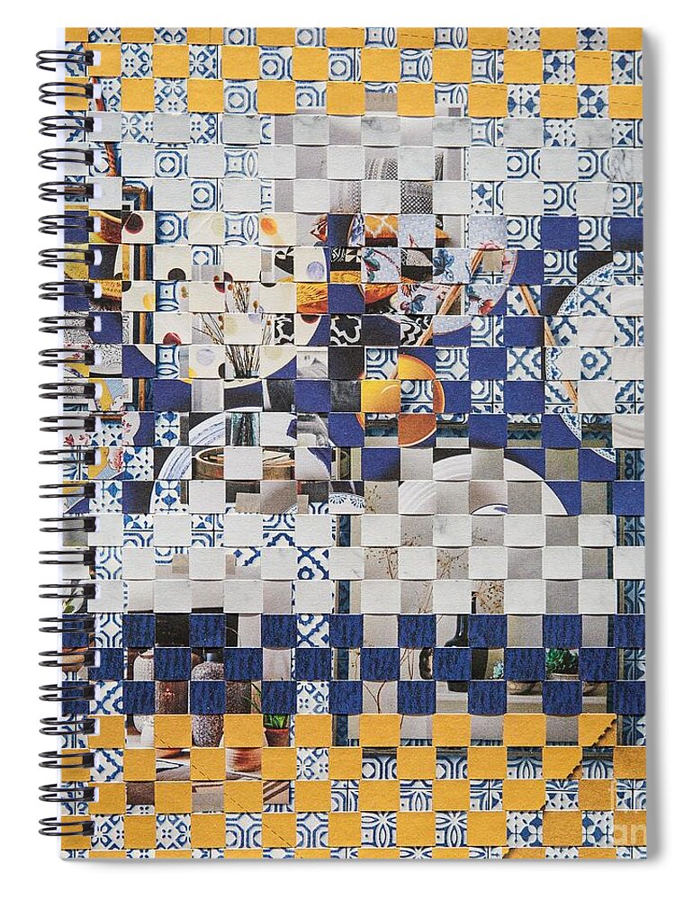 Paper Spiral Notebook featuring the mixed media Swedish Table by Jan Bickerton