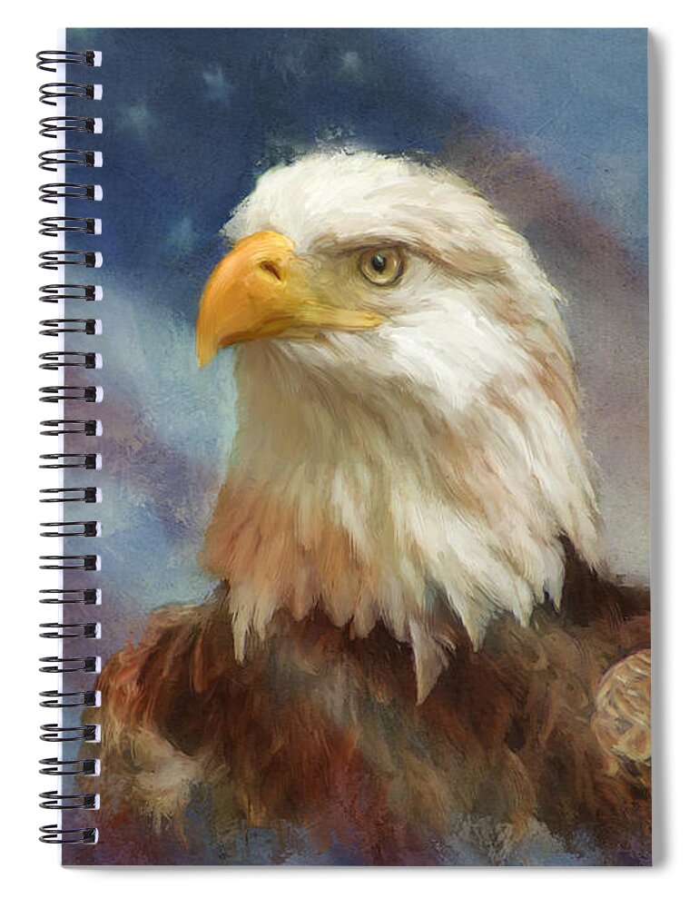 Bald Eagle Spiral Notebook featuring the painting Sweet Land of Liberty by Colleen Taylor
