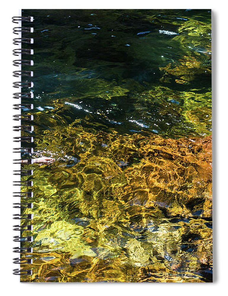 2017 Spiral Notebook featuring the photograph swimming in the Buley Rockhole waterfalls by Andrew Michael