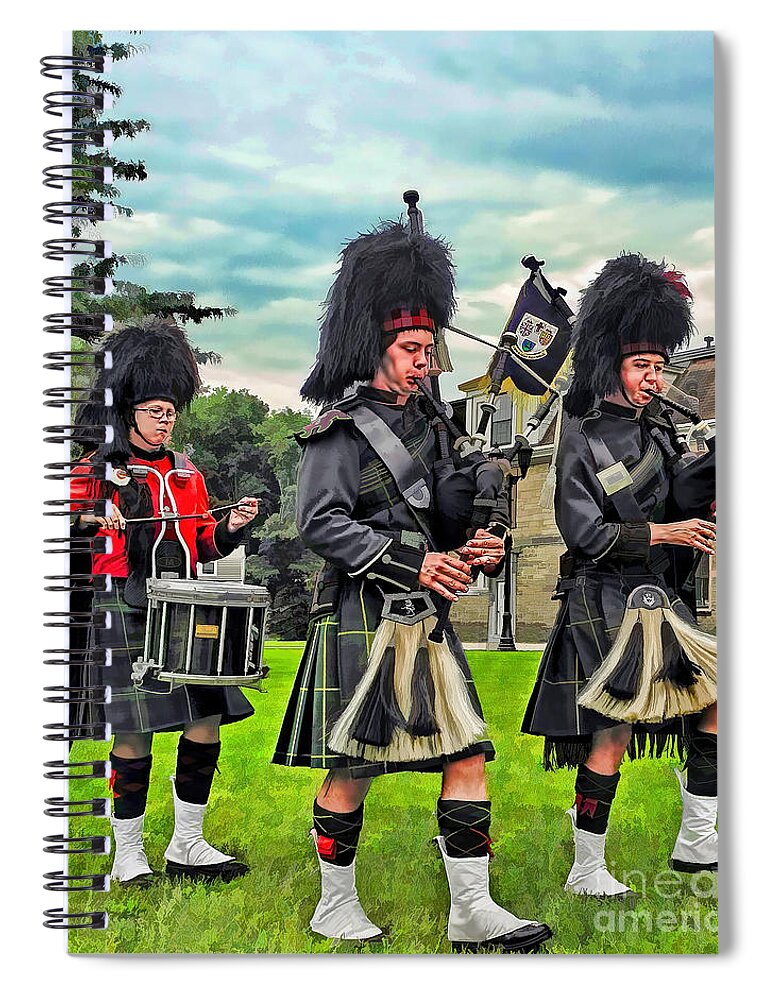 Changing Of The Guard Spiral Notebook featuring the photograph Swinging Kilts by Carol Randall