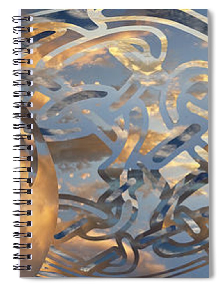 Sky Spiral Notebook featuring the digital art Swirling Celtic Sunset by Laura Davis