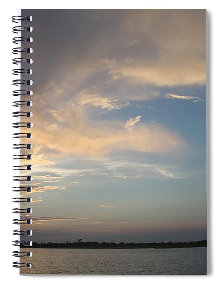 Swirling Clouds Moving In Spiral Notebook featuring the photograph Swirling Clouds Moving In by John Telfer