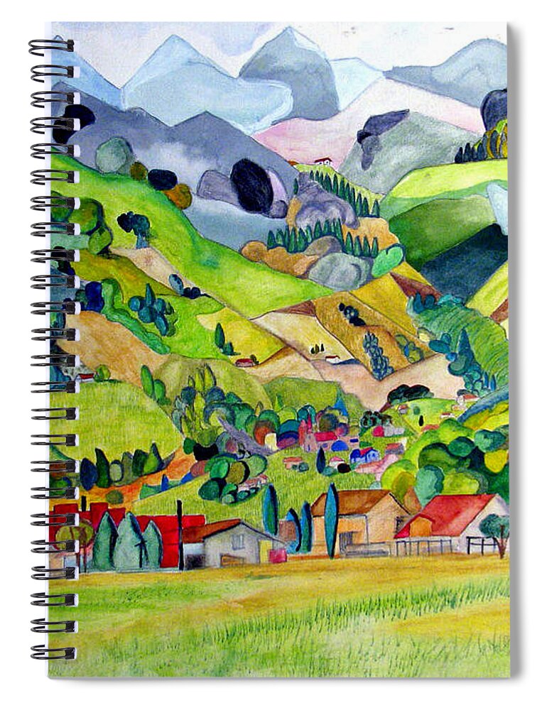 Landscape Spiral Notebook featuring the painting Switzerland by Patricia Arroyo