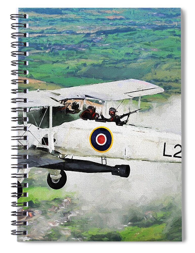 British Spiral Notebook featuring the digital art Swordfish Aircraft 2 by Roy Pedersen