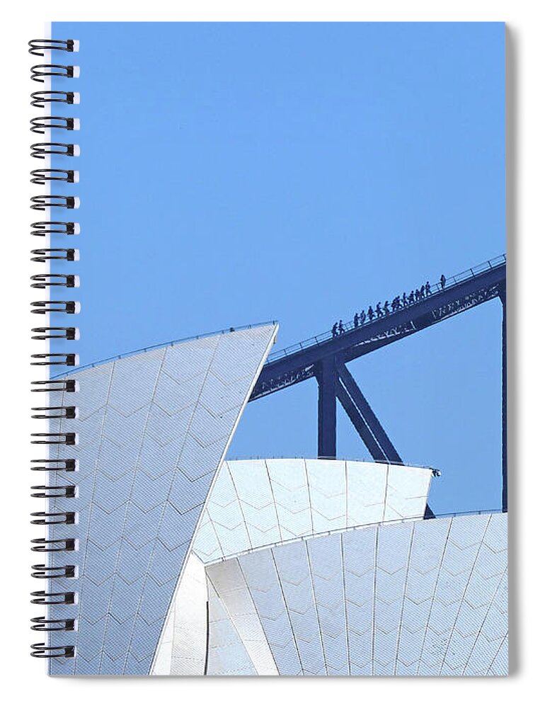 Sydney Opera House Spiral Notebook featuring the photograph Sydney Opera House and Sydney Harbour Bridge by Phil Banks